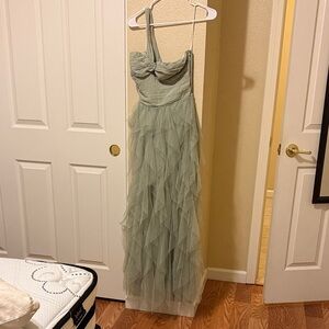 Hello Molly One Shoulder Sage Dress